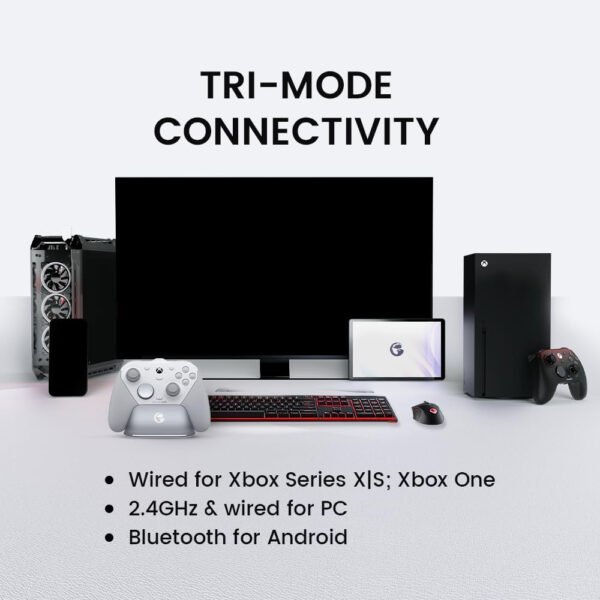 GameSir G7 Pro Wired Controller for Xbox Series X|S, Xbox One, Wireless Gamepad for PC&Android with TMR Sticks, Hall Effect Analog Triggers, 1000Hz Polling Rate, 3.5mm Audio Jack - White - Imagen 2