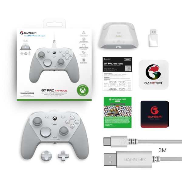 GameSir G7 Pro Wired Controller for Xbox Series X|S, Xbox One, Wireless Gamepad for PC&Android with TMR Sticks, Hall Effect Analog Triggers, 1000Hz Polling Rate, 3.5mm Audio Jack - White - Imagen 7