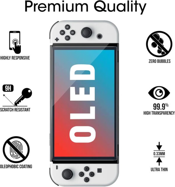 amFilm Auto-Alignment OneTouch for Nintendo Switch 2 Screen Protector [7.9''] 2025 Tempered Glass, Accessories, 30 seconds Installation, Bubble Free, Anti-Scratch, Touch Sensitive, Ultra-Clear [2Pack] - Imagen 4