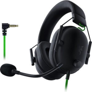 Razer BlackShark V2 X Auriculares para gamer: sonido envolvente 7.1, controladores de 1.9 ″, almohadillas de espuma viscoelástica, para computador, PS4, PS5 o Switch con conector de 3.5 mm, negros