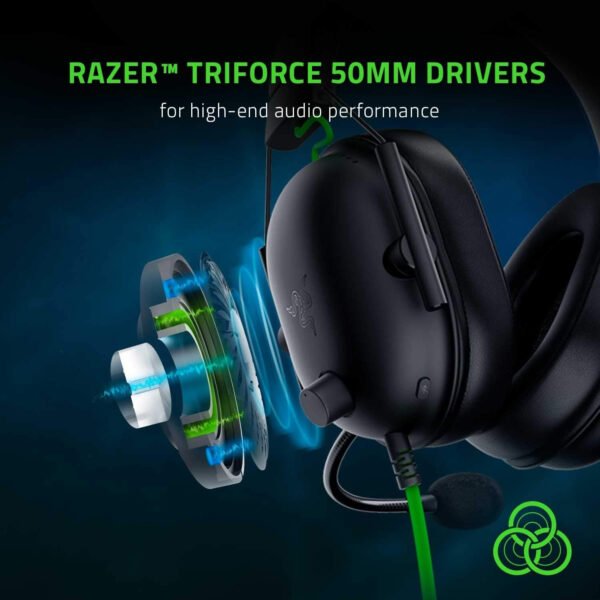 Razer BlackShark V2 X Auriculares para gamer: sonido envolvente 7.1, controladores de 1.9 ″, almohadillas de espuma viscoelástica, para computador, PS4, PS5 o Switch con conector de 3.5 mm, negros - Imagen 2