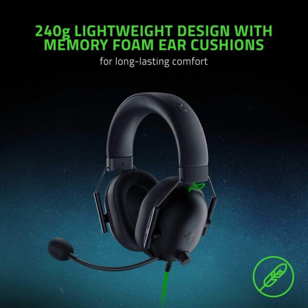 Razer BlackShark V2 X Auriculares para gamer: sonido envolvente 7.1, controladores de 1.9 ″, almohadillas de espuma viscoelástica, para computador, PS4, PS5 o Switch con conector de 3.5 mm, negros - Imagen 6