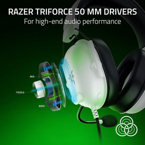 Razer BlackShark V2 X Auriculares para gamer: sonido envolvente 7.1, controladores de 1.9 ″, almohadillas de espuma viscoelástica, para computador, PS4, PS5 o Switch con conector de 3.5 mm, negros - Imagen 46