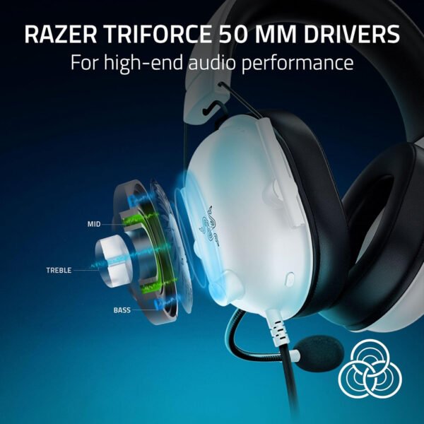 Razer BlackShark V2 X Auriculares para gamer: sonido envolvente 7.1, controladores de 1.9 ″, almohadillas de espuma viscoelástica, para computador, PS4, PS5 o Switch con conector de 3.5 mm, negros - Imagen 64