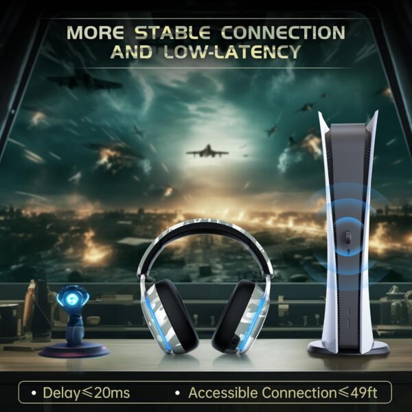 Auriculares inalámbricos para juegos de 2.4 GHz para PS5, PS4 Fortnite y Call of Duty/FPS Gamers, PC, Nintendo Switch, auriculares Bluetooth 5.3 para juegos con micrófono con cancelación de - Imagen 11