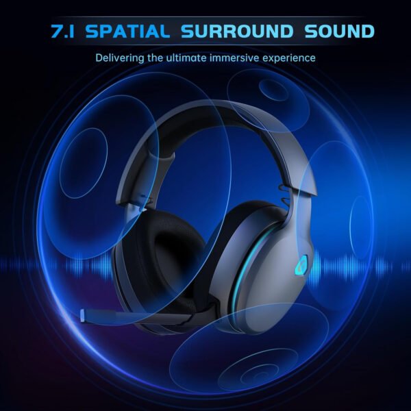 Auriculares inalámbricos para juegos de 2.4 GHz para PS5, PS4 Fortnite y Call of Duty/FPS Gamers, PC, Nintendo Switch, auriculares Bluetooth 5.3 para juegos con micrófono con cancelación de - Imagen 20