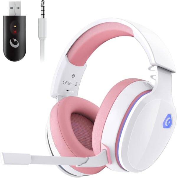 Auriculares inalámbricos para juegos de 2.4 GHz para PS5, PS4 Fortnite y Call of Duty/FPS Gamers, PC, Nintendo Switch, auriculares Bluetooth 5.3 para juegos con micrófono con cancelación de - Imagen 27