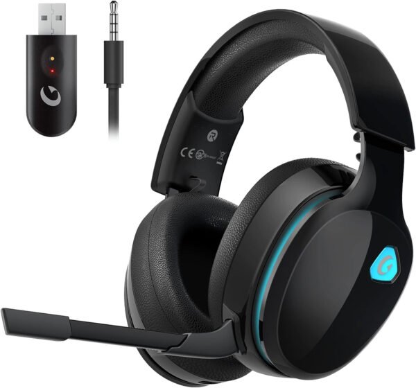 Auriculares inalámbricos para juegos de 2.4 GHz para PS5, PS4 Fortnite y Call of Duty/FPS Gamers, PC, Nintendo Switch, auriculares Bluetooth 5.3 para juegos con micrófono con cancelación de - Imagen 36