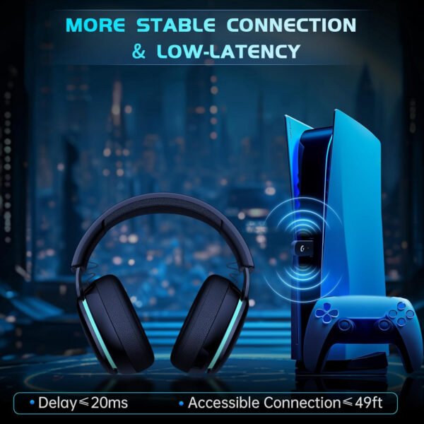 Auriculares inalámbricos para juegos de 2.4 GHz para PS5, PS4 Fortnite y Call of Duty/FPS Gamers, PC, Nintendo Switch, auriculares Bluetooth 5.3 para juegos con micrófono con cancelación de - Imagen 38