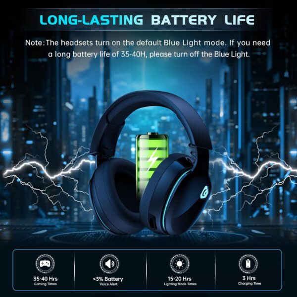 Auriculares inalámbricos para juegos de 2.4 GHz para PS5, PS4 Fortnite y Call of Duty/FPS Gamers, PC, Nintendo Switch, auriculares Bluetooth 5.3 para juegos con micrófono con cancelación de - Imagen 41