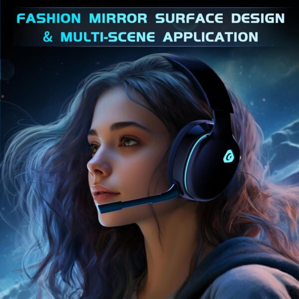 Auriculares inalámbricos para juegos de 2.4 GHz para PS5, PS4 Fortnite y Call of Duty/FPS Gamers, PC, Nintendo Switch, auriculares Bluetooth 5.3 para juegos con micrófono con cancelación de - Imagen 43