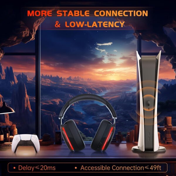 Auriculares inalámbricos para juegos de 2.4 GHz para PS5, PS4 Fortnite y Call of Duty/FPS Gamers, PC, Nintendo Switch, auriculares Bluetooth 5.3 para juegos con micrófono con cancelación de - Imagen 46