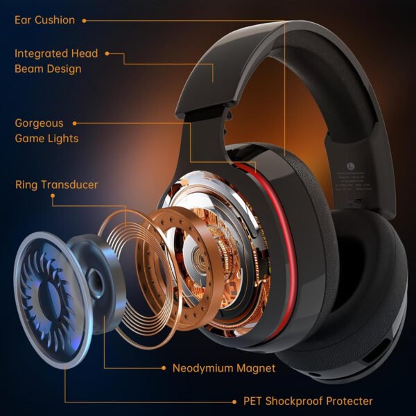 Auriculares inalámbricos para juegos de 2.4 GHz para PS5, PS4 Fortnite y Call of Duty/FPS Gamers, PC, Nintendo Switch, auriculares Bluetooth 5.3 para juegos con micrófono con cancelación de - Imagen 47