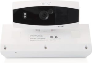 Remo+ DoorCam 3 - Cámara de seguridad inalámbrica sobre la puerta, almacenamiento de video rodante de 3 días sin suscripción, video de 1080p, visión nocturna, conversación bidireccional, IA con