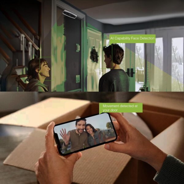 Remo+ DoorCam 3 - Cámara de seguridad inalámbrica sobre la puerta, almacenamiento de video rodante de 3 días sin suscripción, video de 1080p, visión nocturna, conversación bidireccional, IA con - Imagen 4