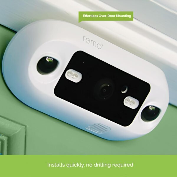 Remo+ DoorCam 3 - Cámara de seguridad inalámbrica sobre la puerta, almacenamiento de video rodante de 3 días sin suscripción, video de 1080p, visión nocturna, conversación bidireccional, IA con - Imagen 11