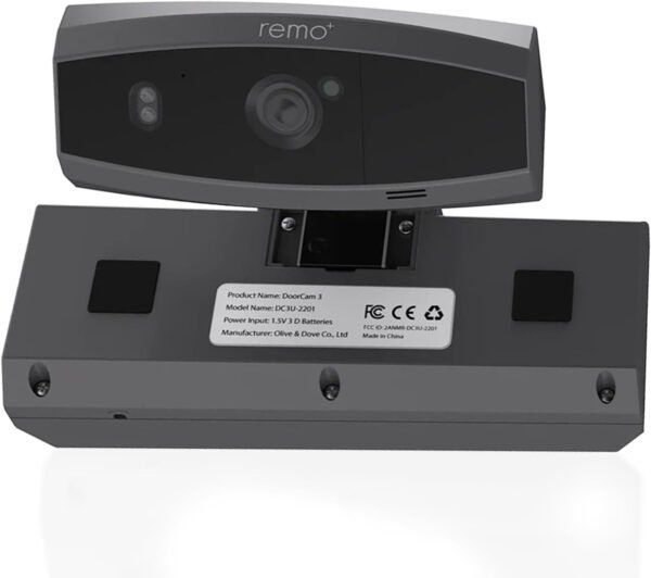 Remo+ DoorCam 3 - Cámara de seguridad inalámbrica sobre la puerta, almacenamiento de video rodante de 3 días sin suscripción, video de 1080p, visión nocturna, conversación bidireccional, IA con - Imagen 18