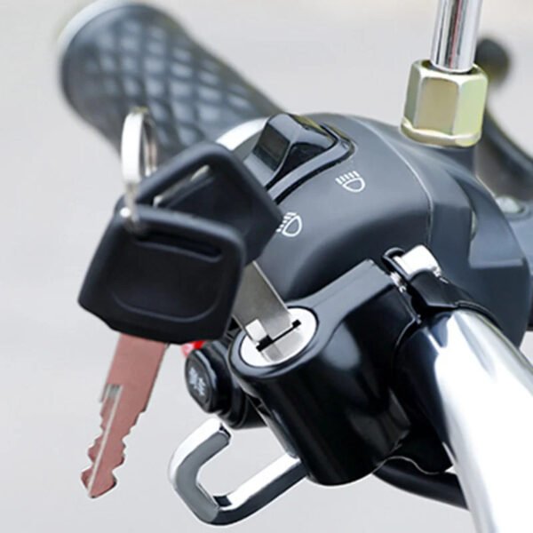 Candado antirrobo para casco de motocicleta, universal, de metal, de 22 mm a 26 mm, con juego de llaves.