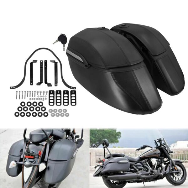 Bolsas rígidas universales para motocicleta, alforjas clásicas de 42 l para montar en el maletero, para Harley R1200GS, R1250GS, DS400, Shadow 400 y 750. - Imagen 7