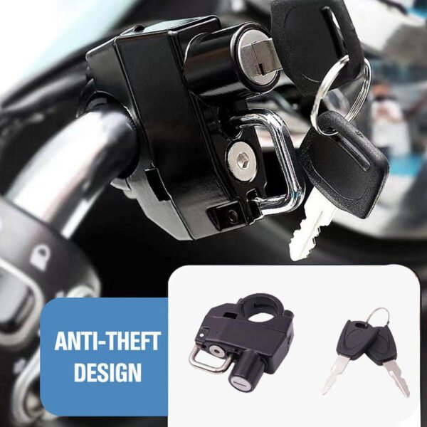 Candado antirrobo para casco de motocicleta, cerradura de seguridad con 2 llaves, herramienta de instalación, diseño antirrobo duradero, evita robos, ajuste seguro