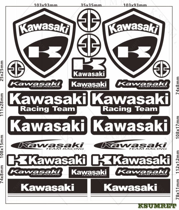 Calcomanía de vinilo con el logotipo de Kawasaki para casco de motocicleta - Imagen 2