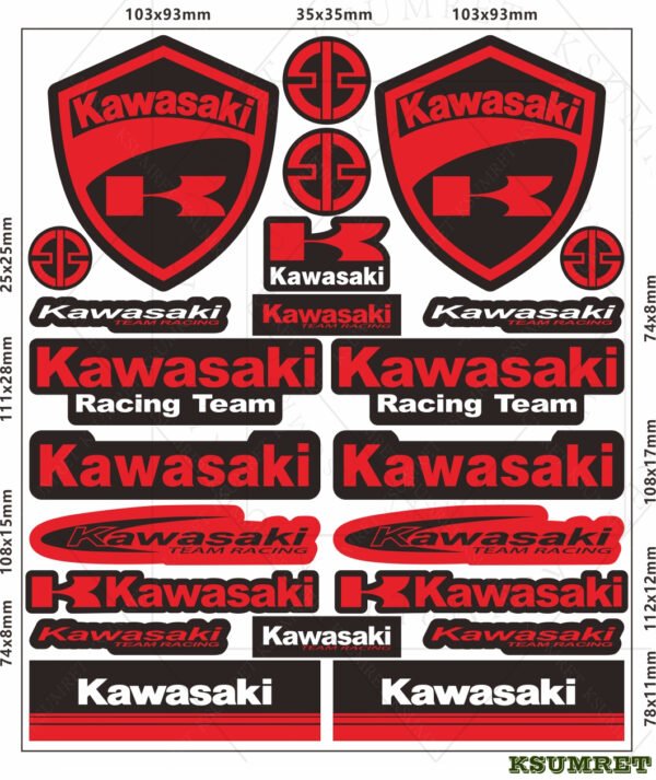 Calcomanía de vinilo con el logotipo de Kawasaki para casco de motocicleta - Imagen 3