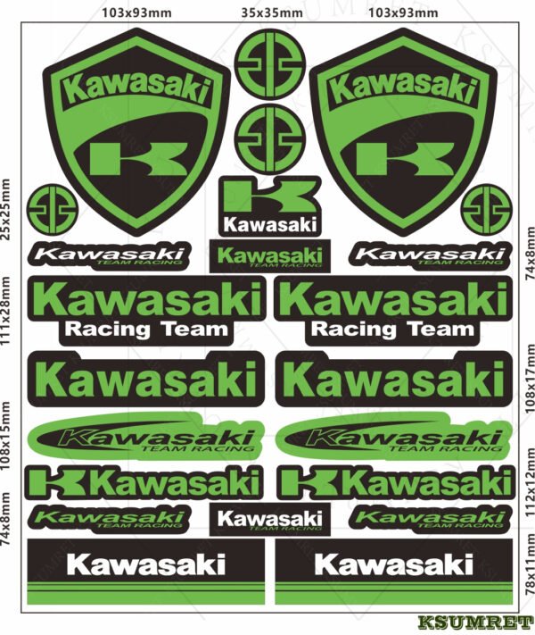 Calcomanía de vinilo con el logotipo de Kawasaki para casco de motocicleta - Imagen 5