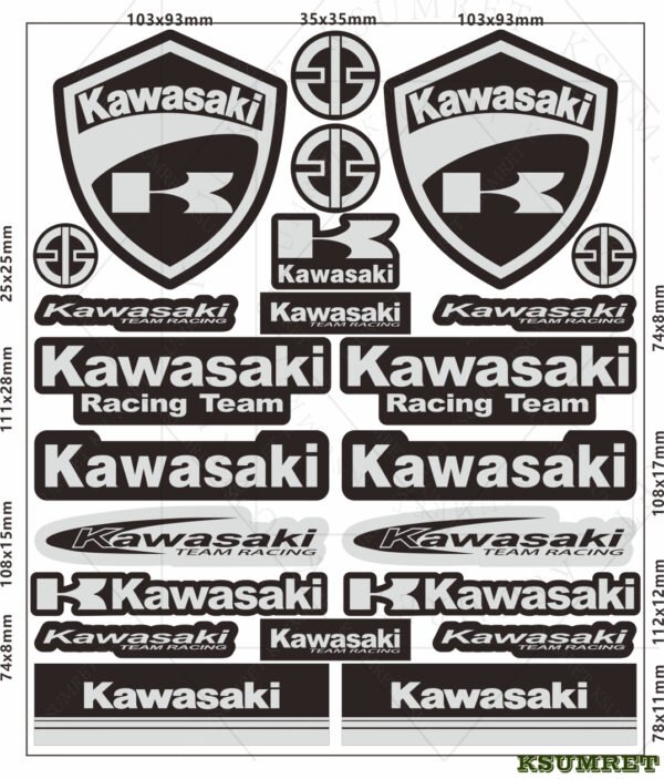 Calcomanía de vinilo con el logotipo de Kawasaki para casco de motocicleta - Imagen 6