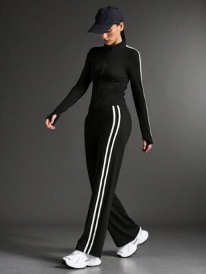 Sport Conjunto de ropa deportiva y yoga para mujer, conjunto de chándal para caminar y uso casual al aire libre, conjunto de ropa de entrenamiento para mujer, conjunto de leggings para mujer