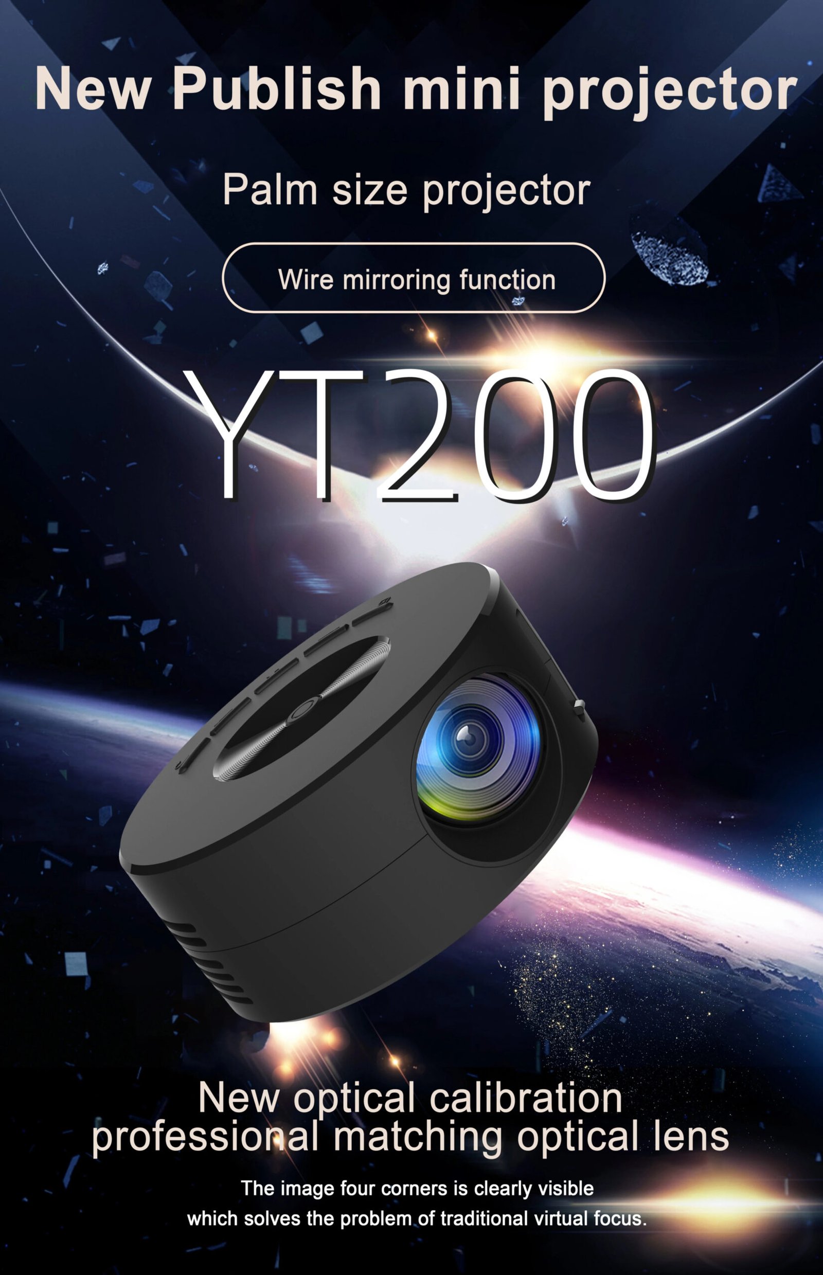 Bakeey VP2 Mini Projector Wired Mirroring Handheld Projection 320P 150 ANSI Lux Portable Cinema EU Plug