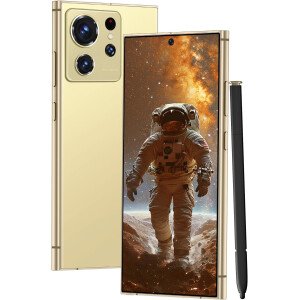 Teléfonos celulares desbloqueados Smartphone Android 13 Teléfonos 8+256GB/6.8 "Pantalla HD/108MP+48MP Cámara/6800 mAh/Pluma incorporada (limón)
