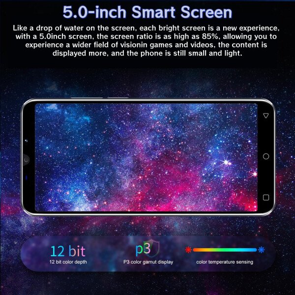 Teléfono móvil, pantalla de 5.0 pulgadas, sistema operativo Android 9.0, 16 GB de ROM (SD a 128 GB), cámaras duales de doble SIM, teléfonos celulares de desbloqueo de identificación facial - Imagen 10