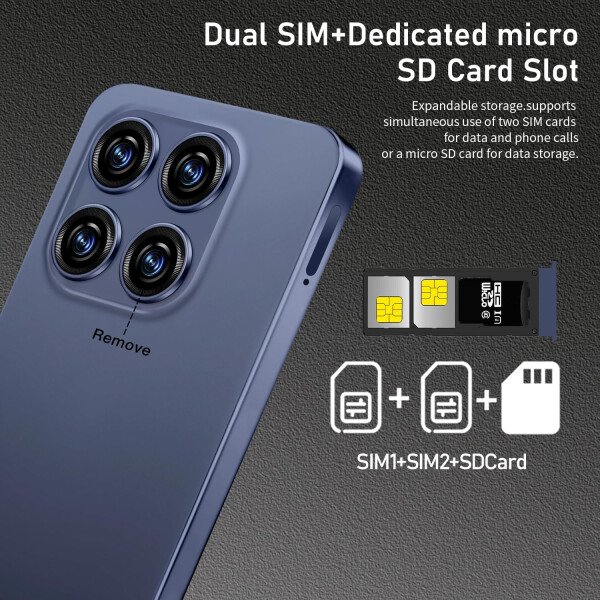 Teléfono celular desbloqueado de 16PROMA X 16+1TB, pantalla HD de 6.99 pulgadas, batería de 7000 mAh, Android 14, desbloqueo de botón de identificación facial, desbloqueo de botón de huellas - Imagen 17