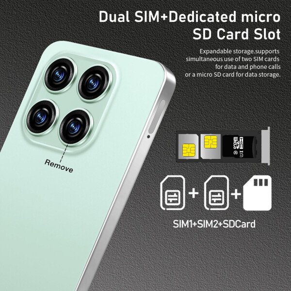 Teléfono celular desbloqueado de 16PROMA X 16+1TB, pantalla HD de 6.99 pulgadas, batería de 7000 mAh, Android 14, desbloqueo de botón de identificación facial, desbloqueo de botón de huellas - Imagen 22
