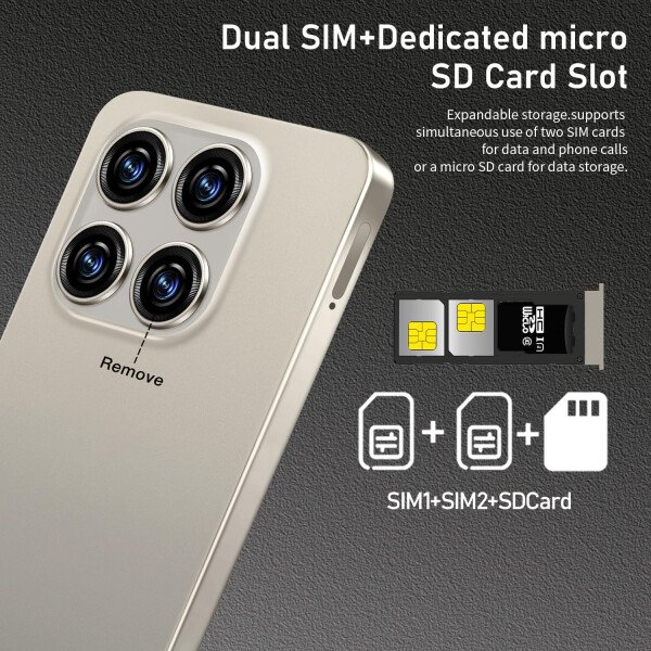 Teléfono celular desbloqueado de 16PROMA X 16+1TB, pantalla HD de 6.99 pulgadas, batería de 7000 mAh, Android 14, desbloqueo de botón de identificación facial, desbloqueo de botón de huellas - Imagen 31