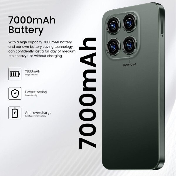 Teléfono celular desbloqueado de 16PROMA X 16+1TB, pantalla HD de 6.99 pulgadas, batería de 7000 mAh, Android 14, desbloqueo de botón de identificación facial, desbloqueo de botón de huellas - Imagen 43