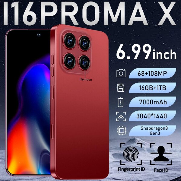 Teléfono celular desbloqueado de 16PROMA X 16+1TB, pantalla HD de 6.99 pulgadas, batería de 7000 mAh, Android 14, desbloqueo de botón de identificación facial, desbloqueo de botón de huellas - Imagen 45