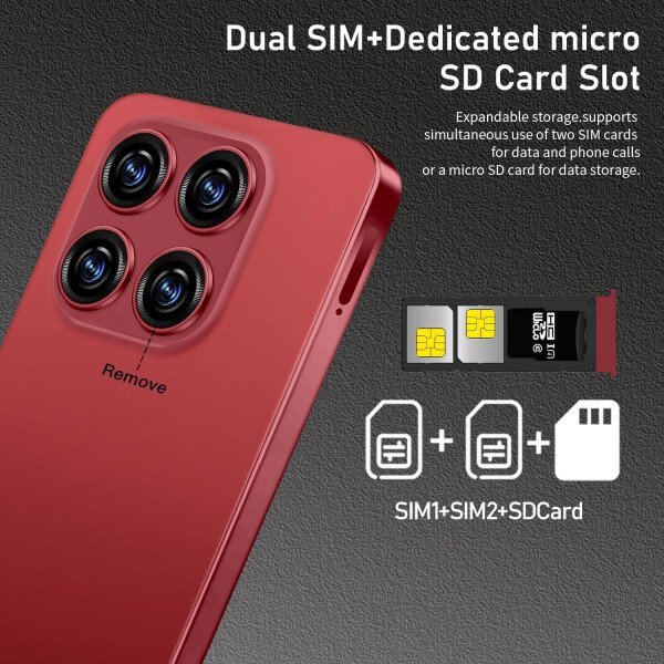 Teléfono celular desbloqueado de 16PROMA X 16+1TB, pantalla HD de 6.99 pulgadas, batería de 7000 mAh, Android 14, desbloqueo de botón de identificación facial, desbloqueo de botón de huellas - Imagen 48