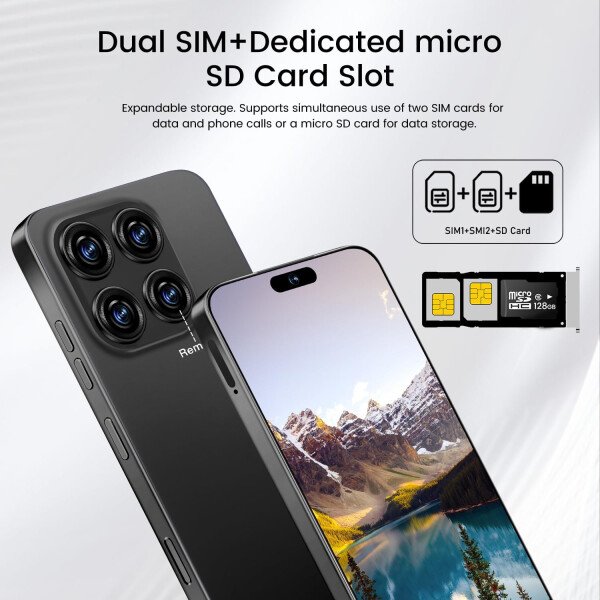 Teléfono celular desbloqueado de 16PROMA X 16+1TB, pantalla HD de 6.99 pulgadas, batería de 7000 mAh, Android 14, desbloqueo de botón de identificación facial, desbloqueo de botón de huellas - Imagen 53