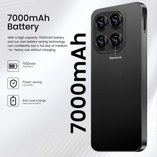 Teléfono celular desbloqueado de 16PROMA X 16+1TB, pantalla HD de 6.99 pulgadas, batería de 7000 mAh, Android 14, desbloqueo de botón de identificación facial, desbloqueo de botón de huellas - Imagen 54