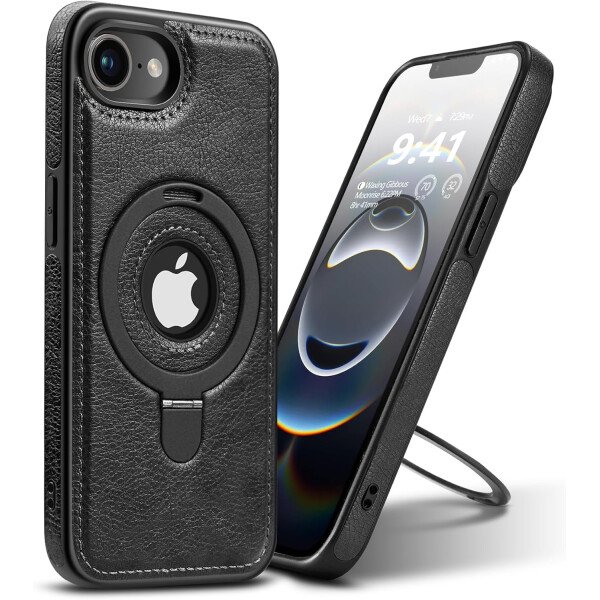 Funda magnética de piel para iPhone 14/13, soporte invisible [compatible con Magsafe] funda delgada de teléfono (marrón, iPhone 14/13) - Imagen 30