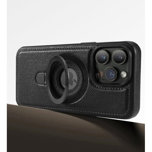 Funda magnética de piel para iPhone 14/13, soporte invisible [compatible con Magsafe] funda delgada de teléfono (marrón, iPhone 14/13) - Imagen 35