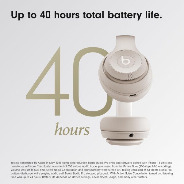Beats Studio Pro - Auriculares inalámbricos Bluetooth con cancelación de ruido, audio espacial personalizado, audio sin pérdida USB-C, compatibilidad con Apple y Android, hasta 40 horas de duración de - Imagen 4