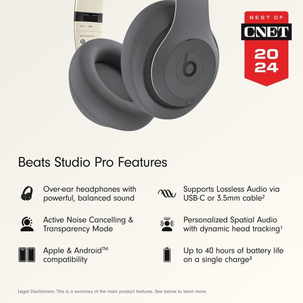 Beats Studio Pro - Auriculares inalámbricos Bluetooth con cancelación de ruido, audio espacial personalizado, audio sin pérdida USB-C, compatibilidad con Apple y Android, hasta 40 horas de duración de - Imagen 51