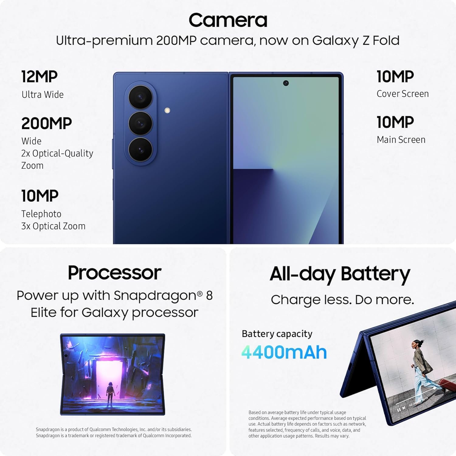 Samsung Teléfono celular Galaxy Z Fold7, teléfono inteligente AI de 256 GB, Android desbloqueado, ediciones de fotos AI, pantalla grande, batería de larga duración, 2025, 1 año de garantía del - Imagen 20
