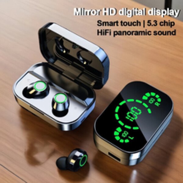 Audífonos inalámbricos Bluetooth YD03 con control táctil y larga duración de reproducción, estuche de carga LED, Bluetooth 5.3