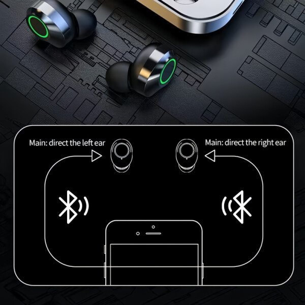 Audífonos inalámbricos Bluetooth YD03 con control táctil y larga duración de reproducción, estuche de carga LED, Bluetooth 5.3 - Imagen 5