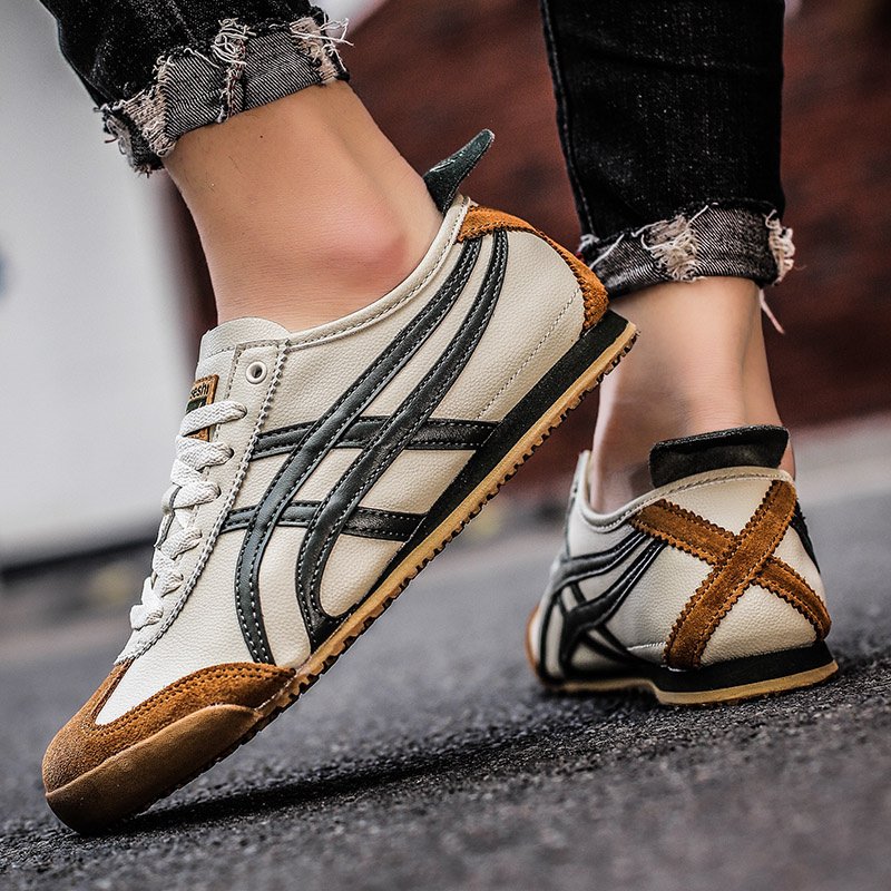 Zapatos de diseñador de lujo para hombre, zapatillas informales de cuero de marca de alta calidad, zapatillas deportivas ligeras retro para hombre y mujer. - Imagen 2