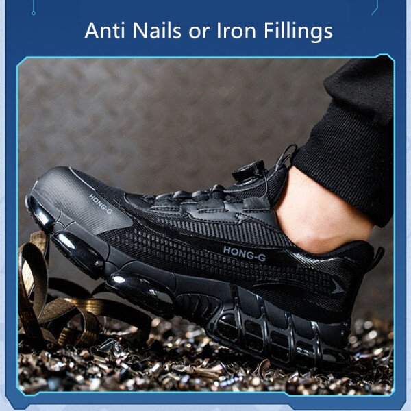 Zapatos de trabajo, zapatos de seguridad, zapatillas de trabajo antiperforación, zapatos de seguridad para hombres, zapatos de trabajo protectores con puntera de acero. - Imagen 5