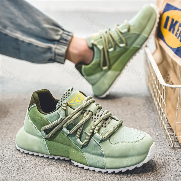 Zapatos de hombre de talla grande, otoño 2025, nuevos, para exteriores, de plataforma baja, informales, antideslizantes, resistentes al desgaste, cómodos, para correr. - Imagen 4